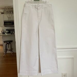Gap Women’s High Rise Wide Leg Crop Pants ~ White ~ Size 4